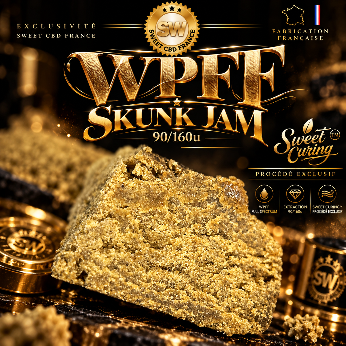 WPFF SKUNK JAM, hash CBD Fresh Frozen — visuel de présentation WPFF SKUNK JAM