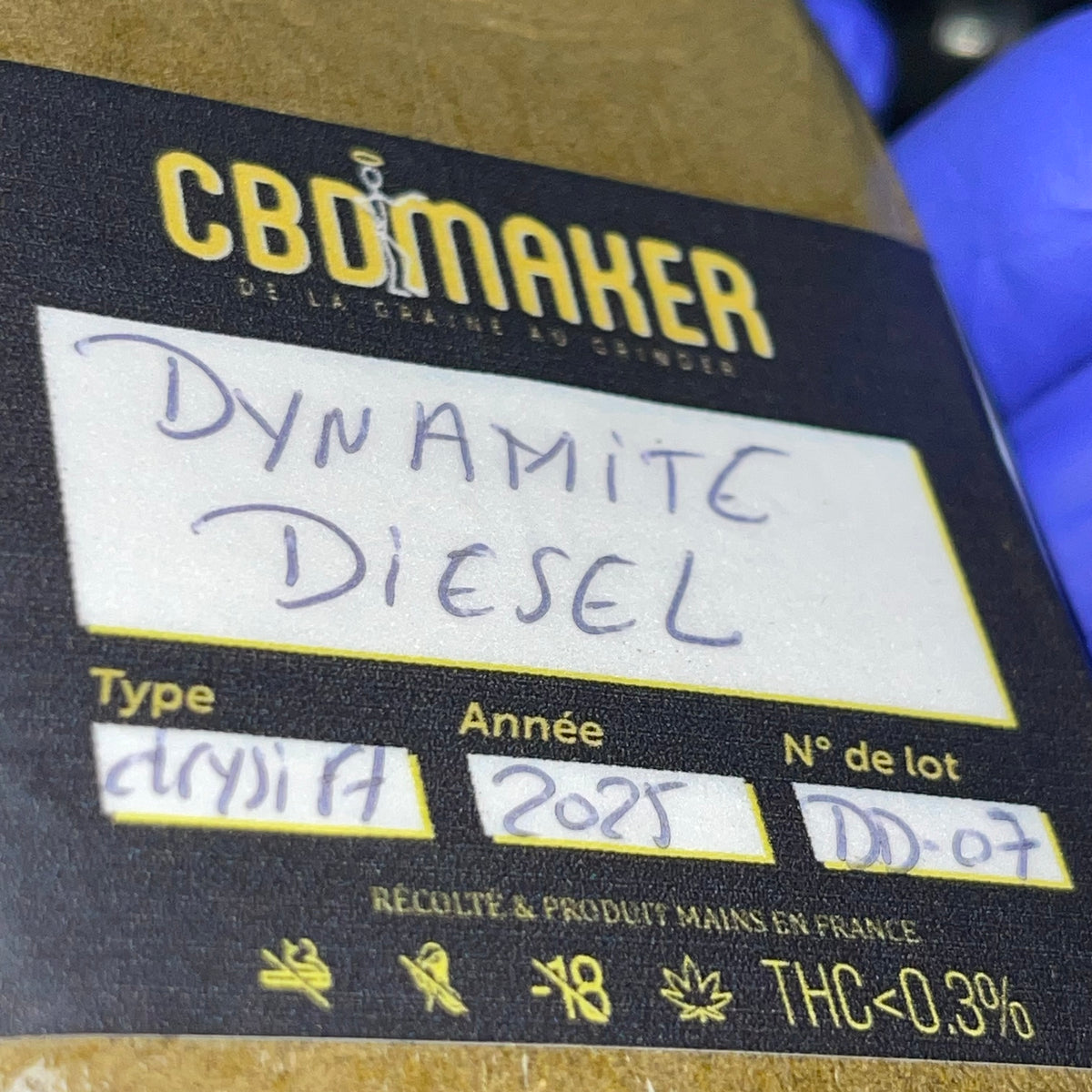 DYNAMITE DIESEL | Pure Drysift CBD Fabriqué en France par "CBD Maker"/ "El Professor"